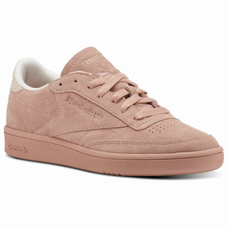 Tenisi Reebok Club C 85 Nubuck Dama Roz Romania CH5680PQ